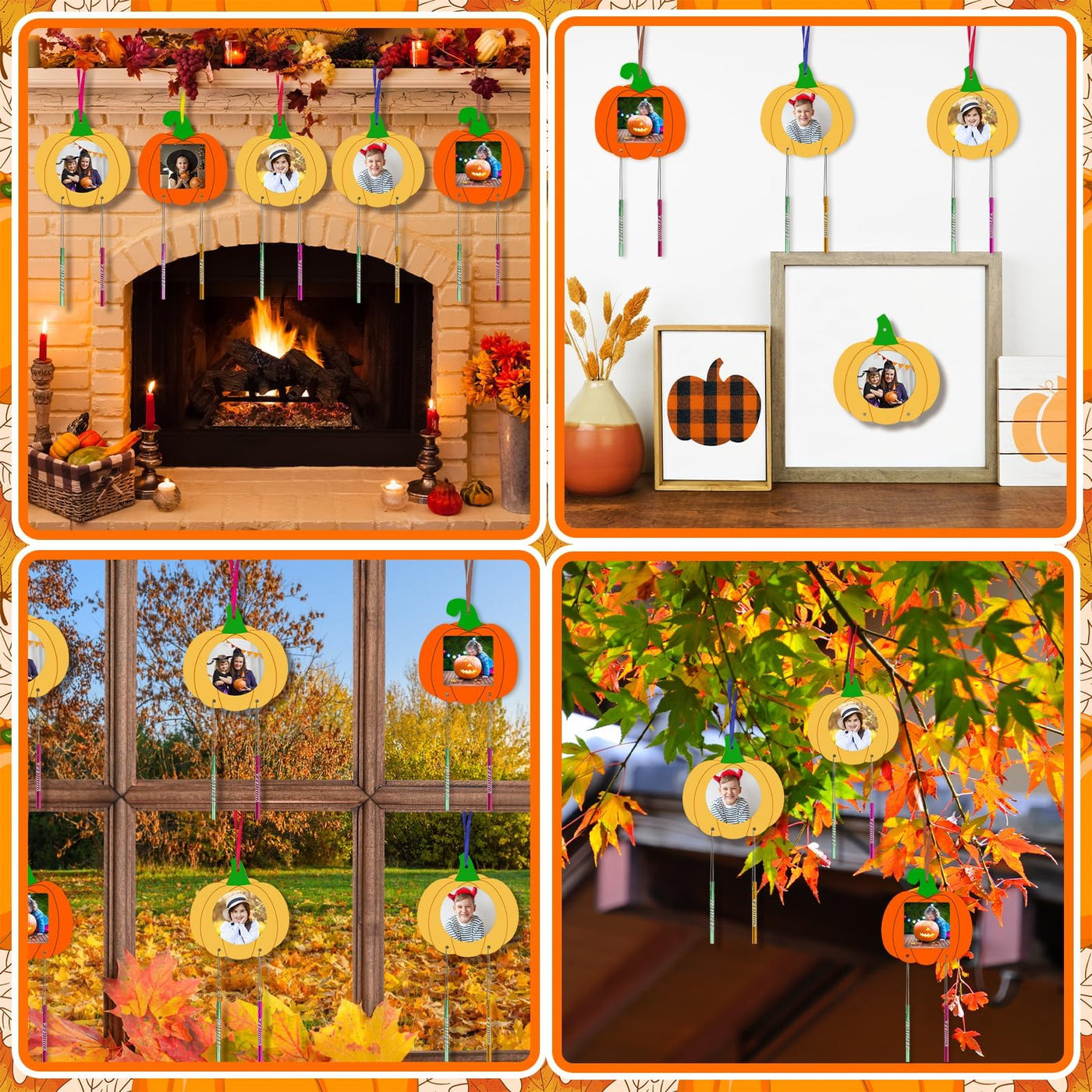 Pumpkin Photo Frames Wind Chime Craft Kit Autumn Crafts Kids