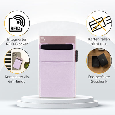 Porte-cartes avec pochette à monnaie | Porte-cartes de crédit portefeuille fin | Porte-cartes avec portefeuille RFID | Mini porte-cartes de crédit Moderne en aluminium