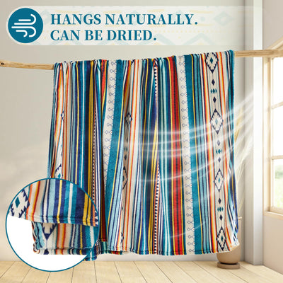 Kuscheldecke, Wohndecke Boho Decke Buntes Streifenmuster