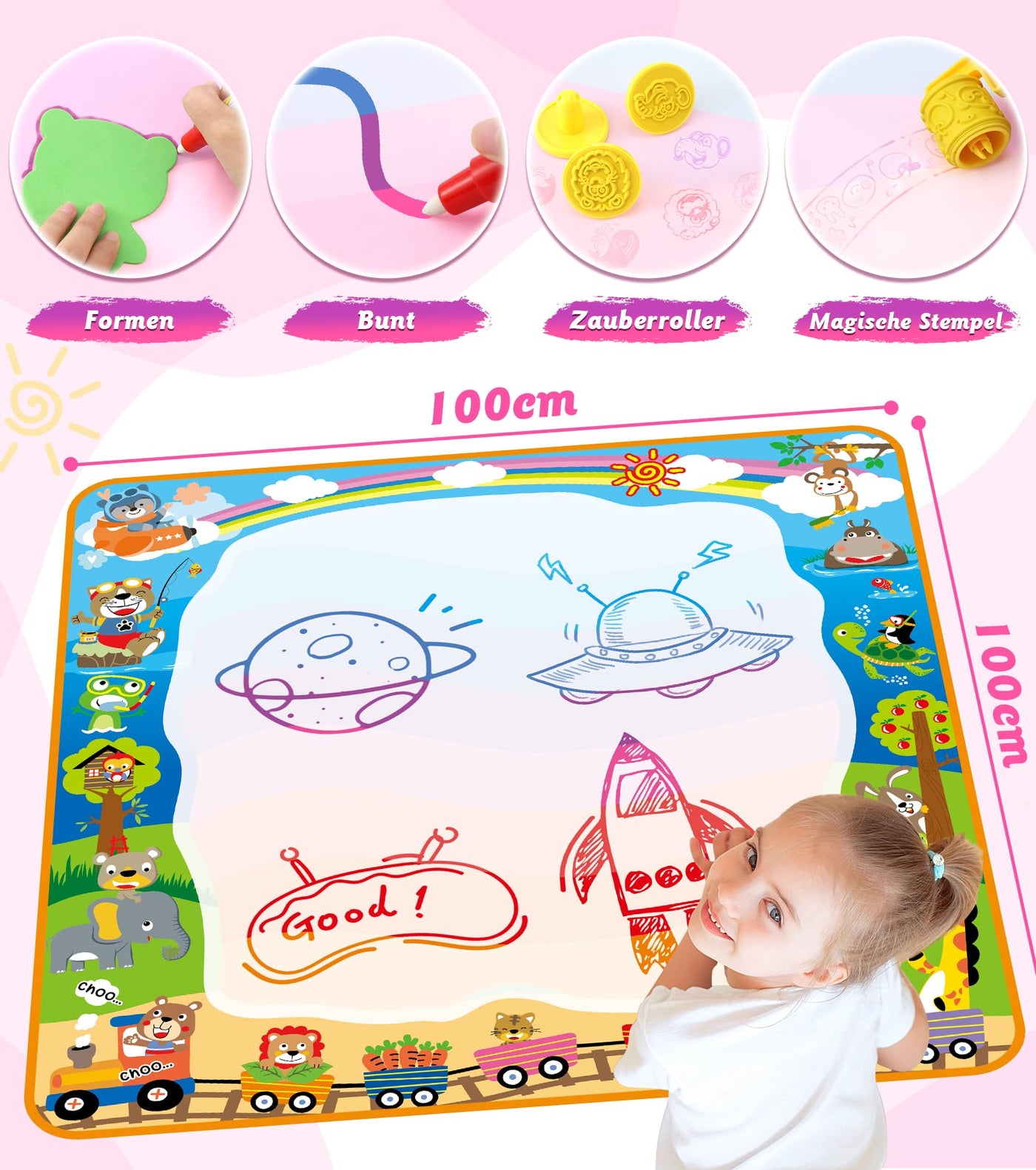 Grand tapis de peinture à l'eau