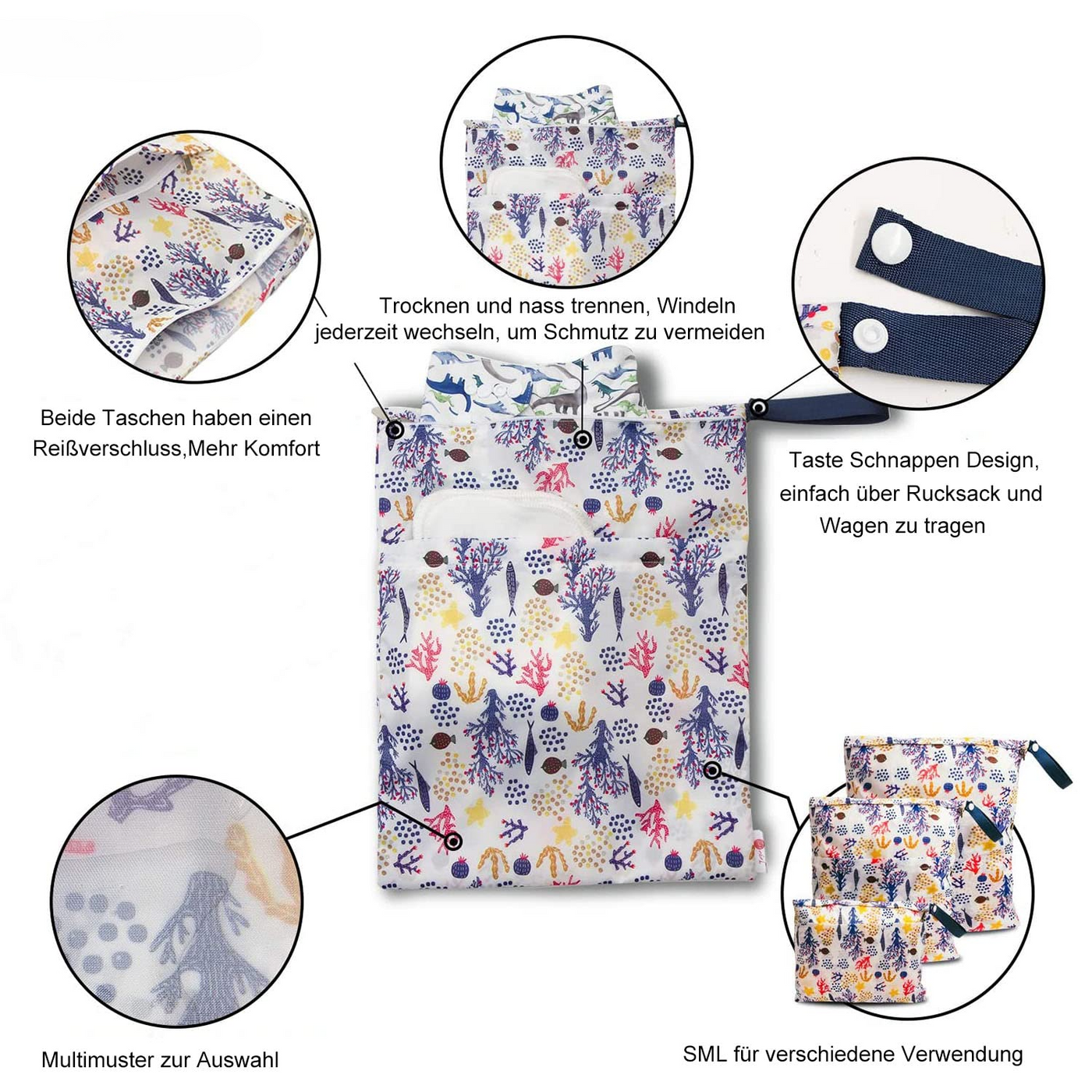 4 Stück Wickeltasche