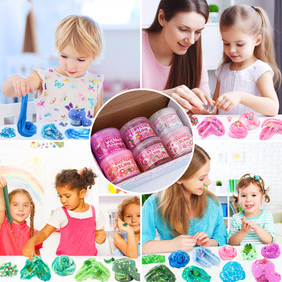 Gradient Slime Set contains Fluffy Cloud Cloud Slime, Clear Slime & Butter Slime, Slime Kids Party Gift