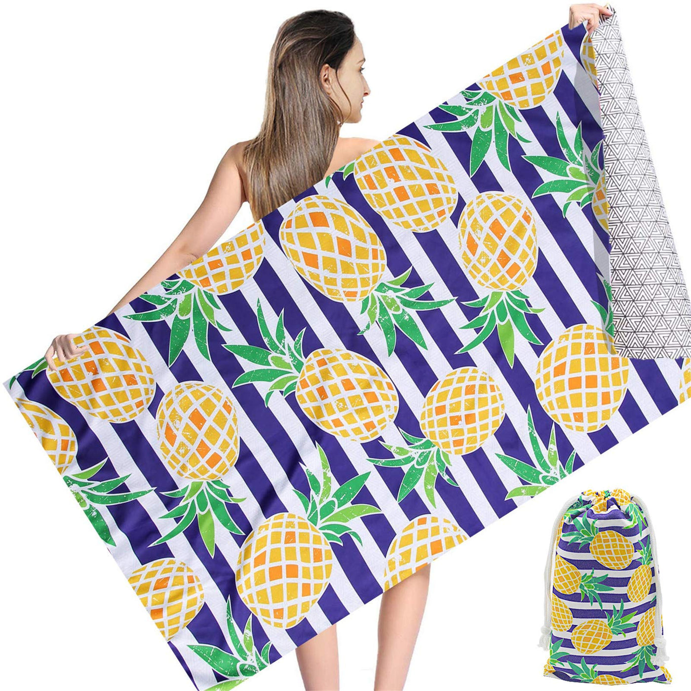 Serviette de plage en Microfibre avec Sac