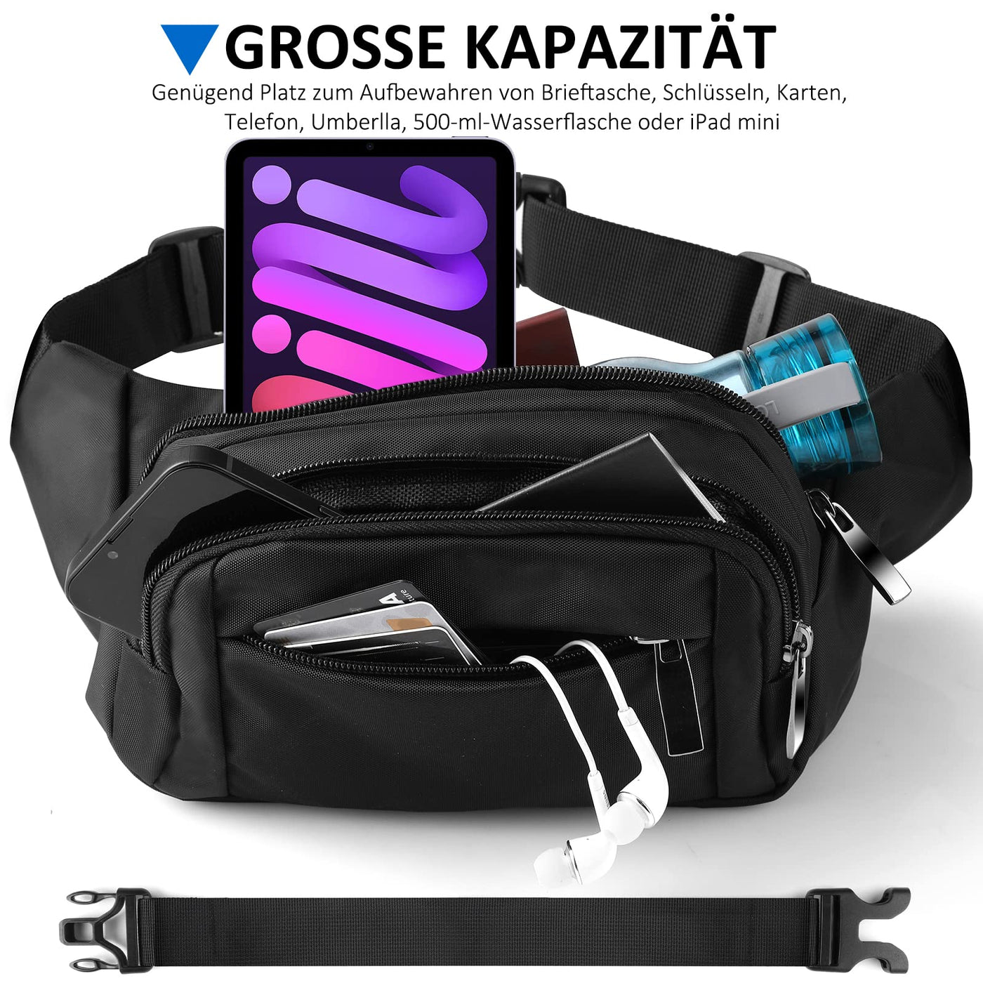 Ceinture Sac de taille étanche de grande capacité