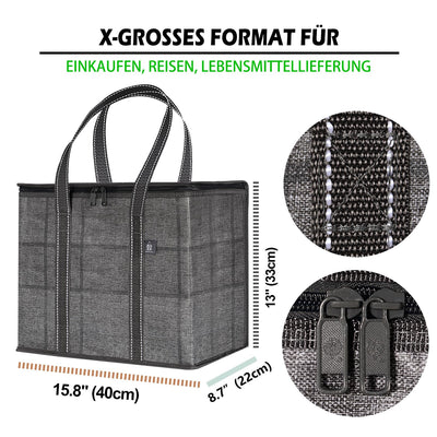 2 Stück Einkaufstasche Wiederverwendbare faltbare Kühltasche Einkaufskorb