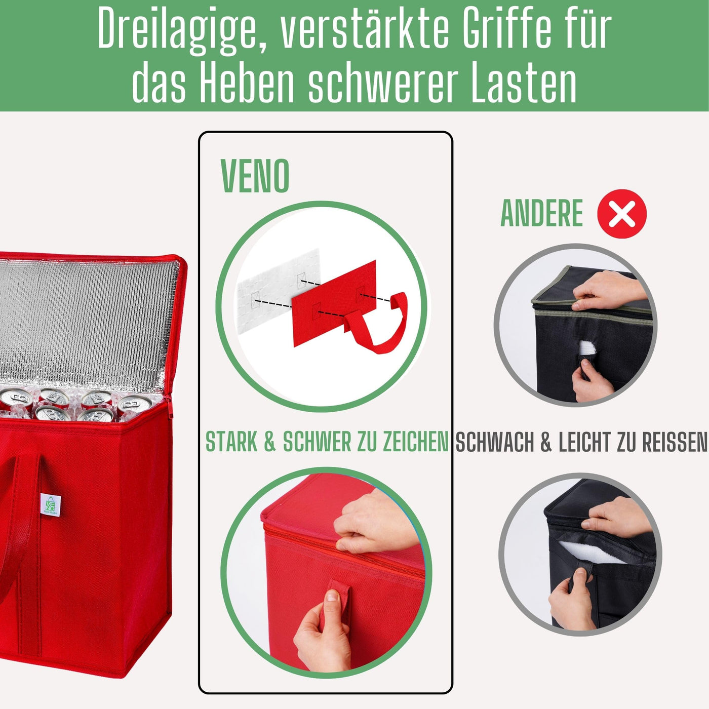 2 Stück Einkaufstasche Wiederverwendbare faltbare Kühltasche Einkaufskorb