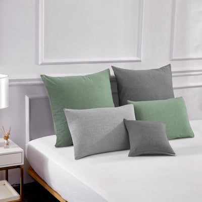 Cushion cover set of 2 - Washed cotton cushion covers with a look and breathable cushion cover