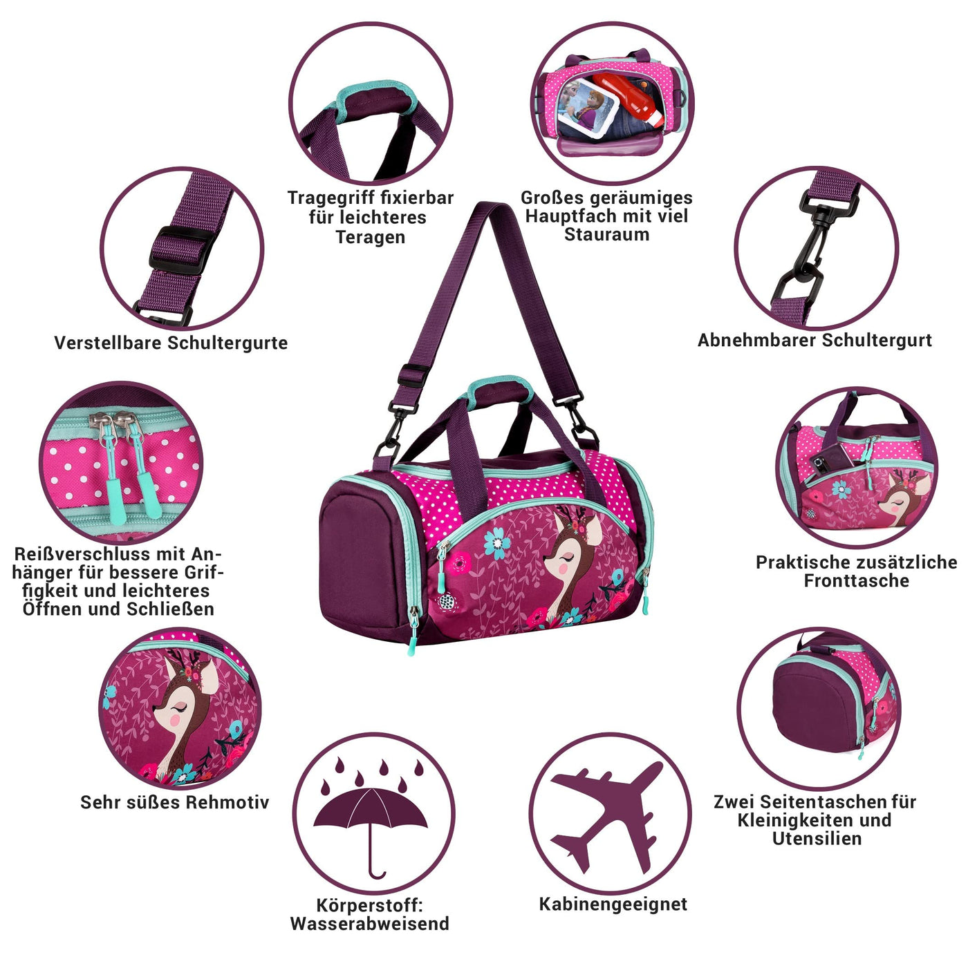 Sac à bandoulière Sac de sport Sac de voyage pour enfants