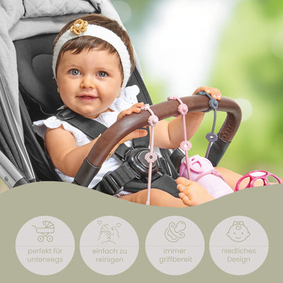 BPA-free baby carriage toy chain/expandable baby cup holder strap/pacifier chain for baby gadgets such as