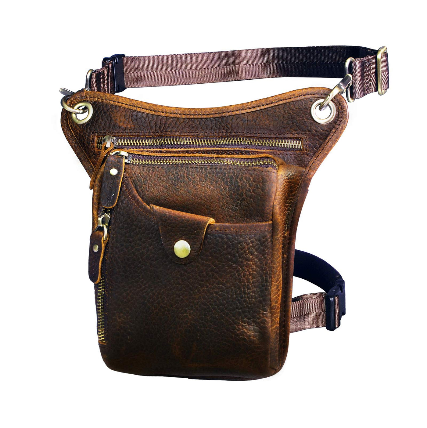 Genuine leather bag leg bag outer leg bag travel hip bag hiking climbing thigh bag