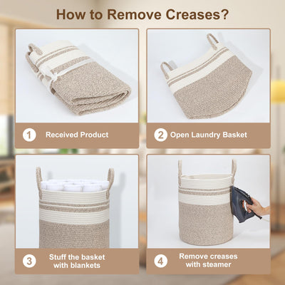 Panier à linge en coton Tissé