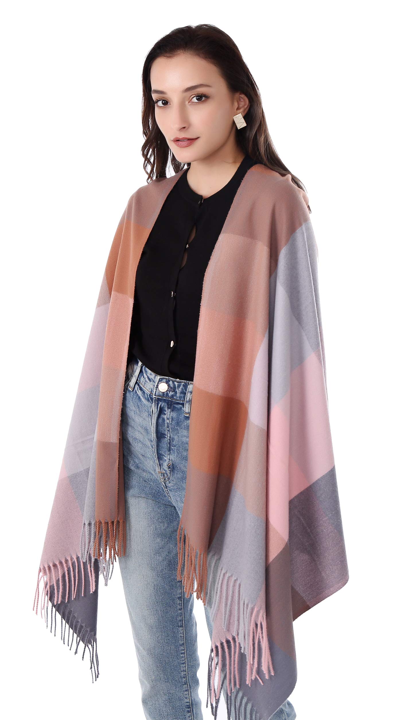 Plaid Warm blanket scarf for winter