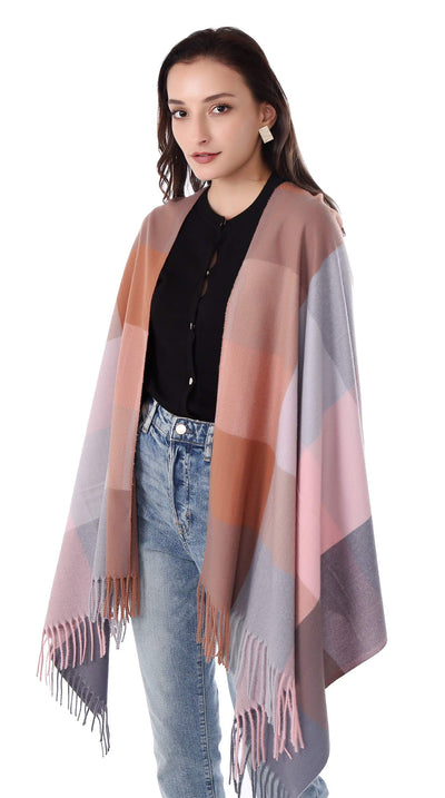 Plaid Warm blanket scarf for winter