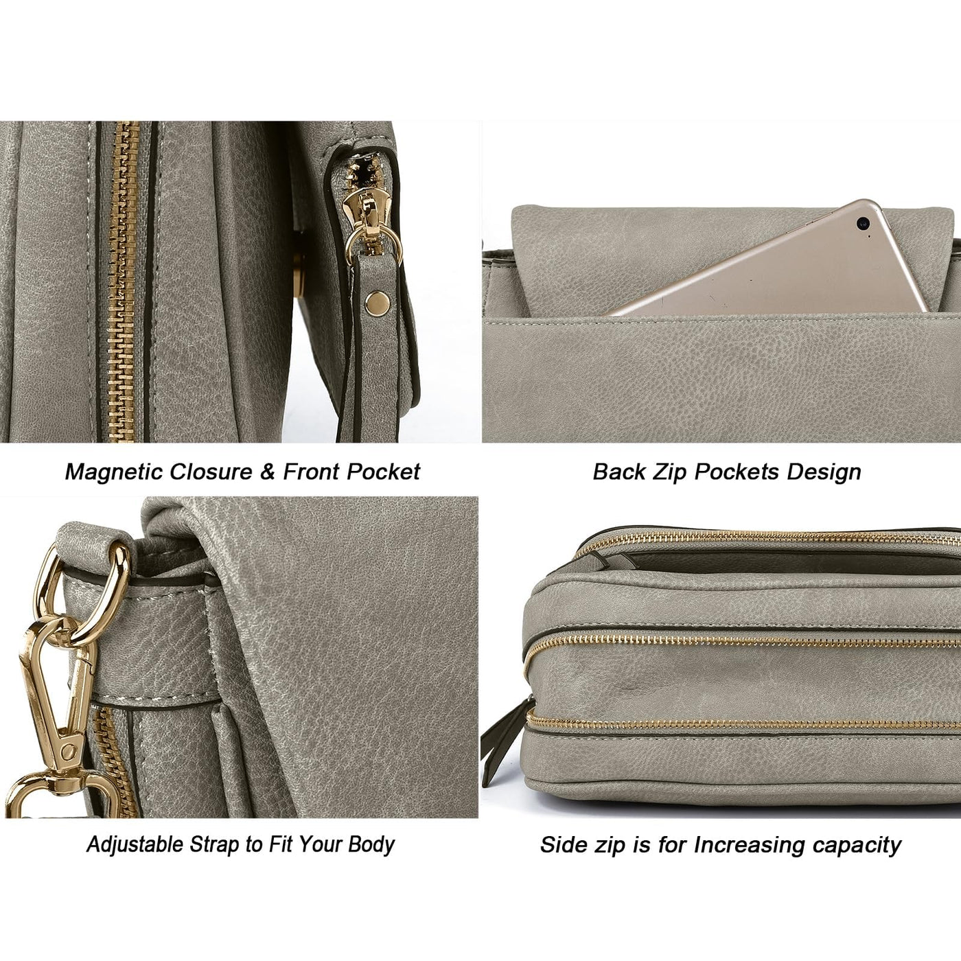 Small crossbody bag, PU leather, over the shoulder, crossbody handbags with multiple pockets