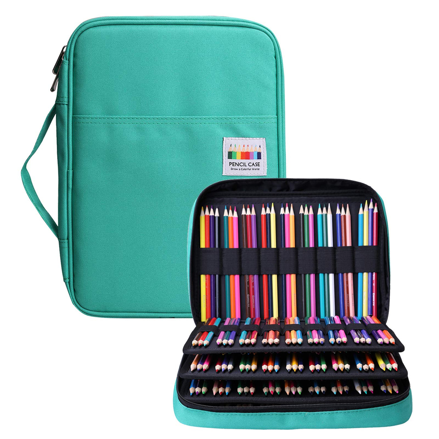 Pencil Case with 220 compartments, Portable Crayon Organizer, Waterproof Pencil Holder Case for Students, Children, Adults, Artists