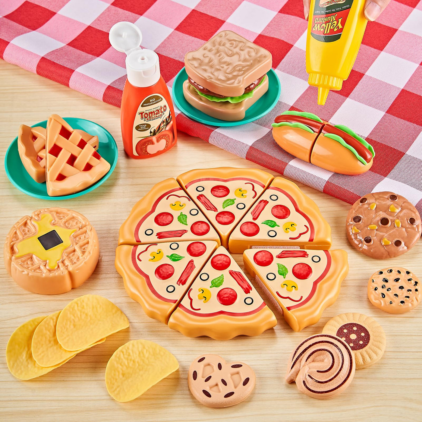 85-piece toy food set, for cutting toy food