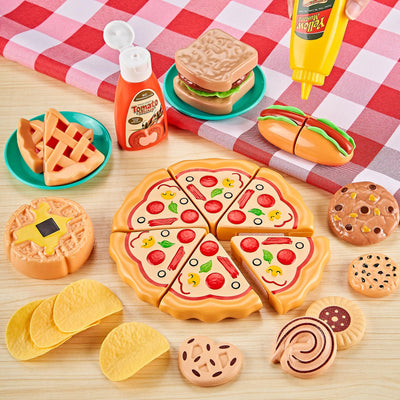 85-piece toy food set, for cutting toy food