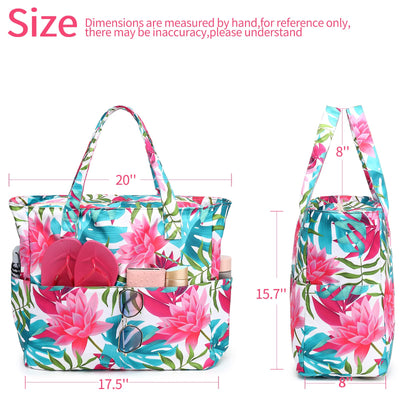 Grand sac de plage avec fermeture éclair