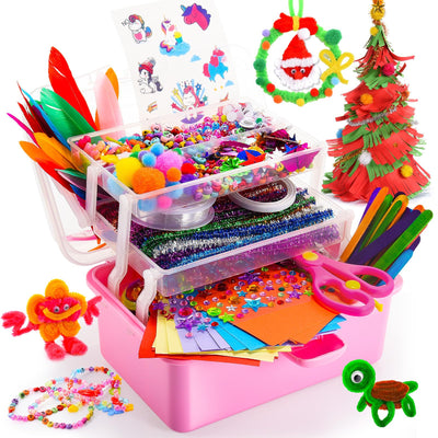 Bastelset für Kinder, 1127+Stücke Bastelkoffer für Kinder Bastelkoffer