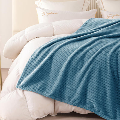 Couverture douillette Couverture en polaire super douce et chaude pour le canapé et le lit avec motif gaufré, couverture douillette et confortable