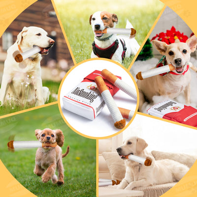 Dog Toy Cigarette Funny Dog Plush Toy Dog Cigarette Toy Interactive Dog Toy Squeaky Toy Puppy Gift Dog