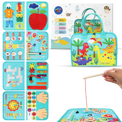 Wooden Busy Board Activity Board for Toddlers