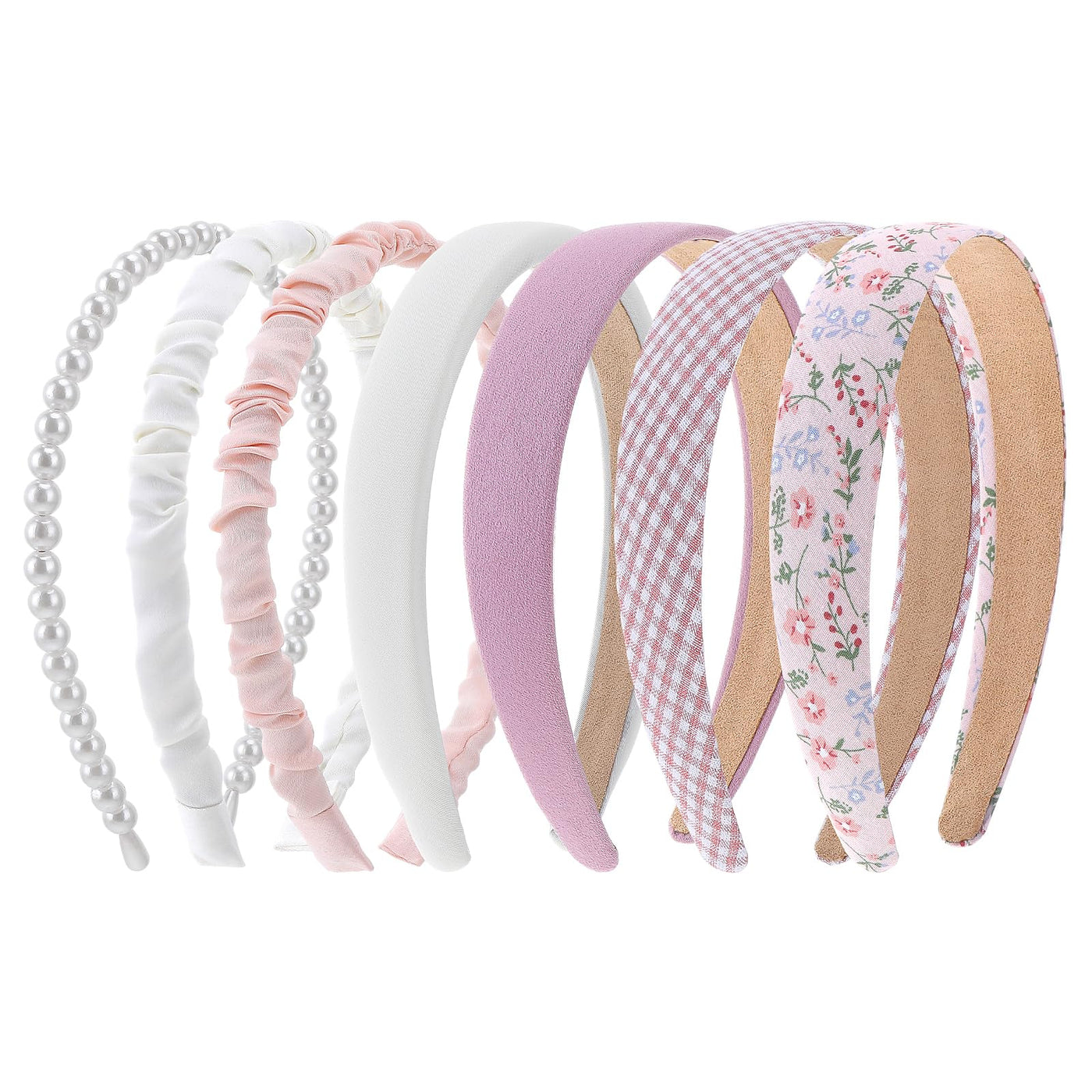 Modische Stirnbänder 7-teiliges Anti-Rutsch-Stirnband-Set Niedlicher Stoff Glitzernde Mehrfarbige Haarbänder Haar