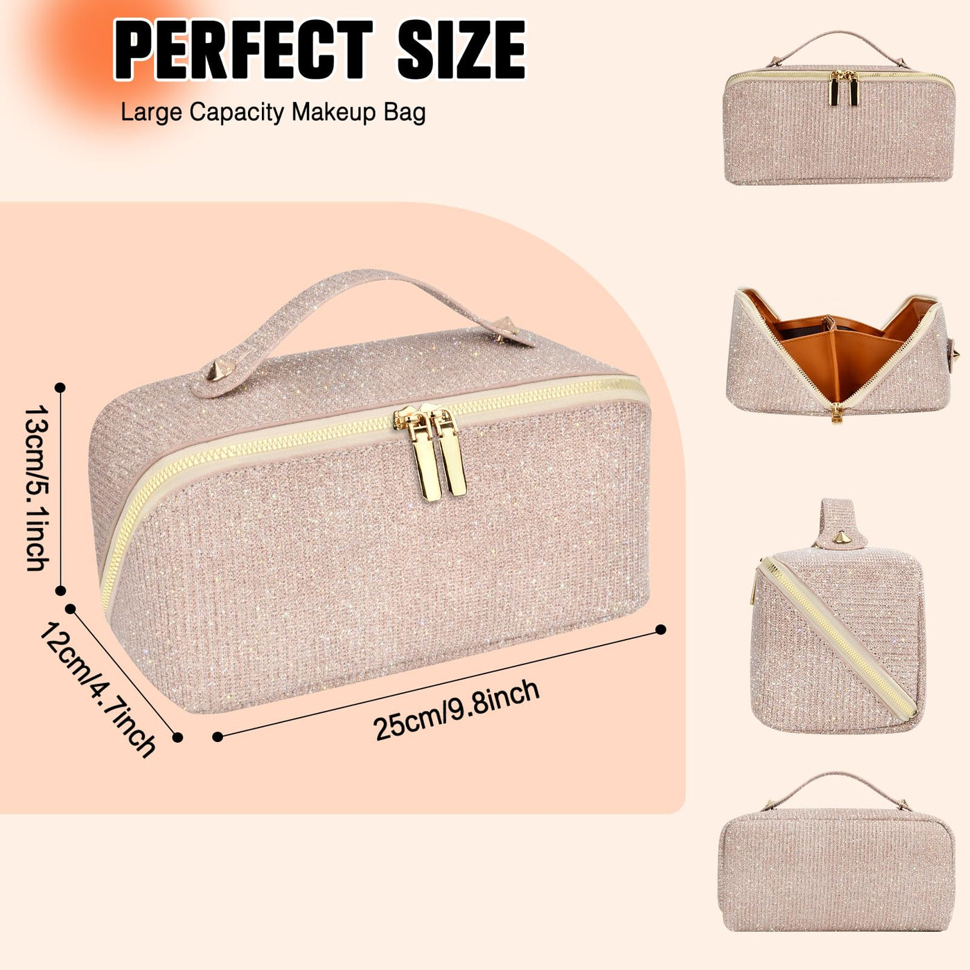 Cosmetic Bag Portable Travel Make-up Bag with Large Capacity Waterproof Organizer