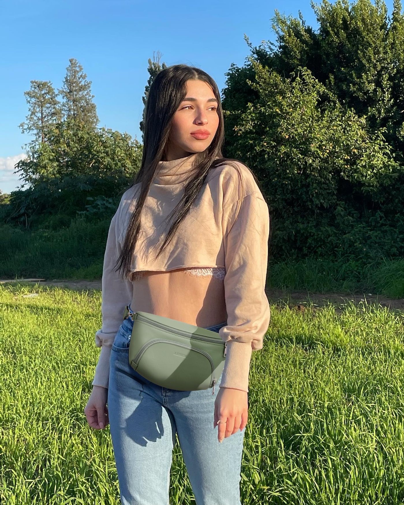 Sacs à bandoulière, sac à bandoulière en cuir végétal, sac à bandoulière pour dames, pochette de poitrine avec fente pour cartes, blocage RFID, avec large bandoulière détachable et réglable