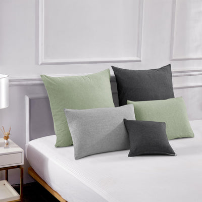 Cushion cover set of 2 - Washed cotton cushion covers with a look and breathable cushion cover