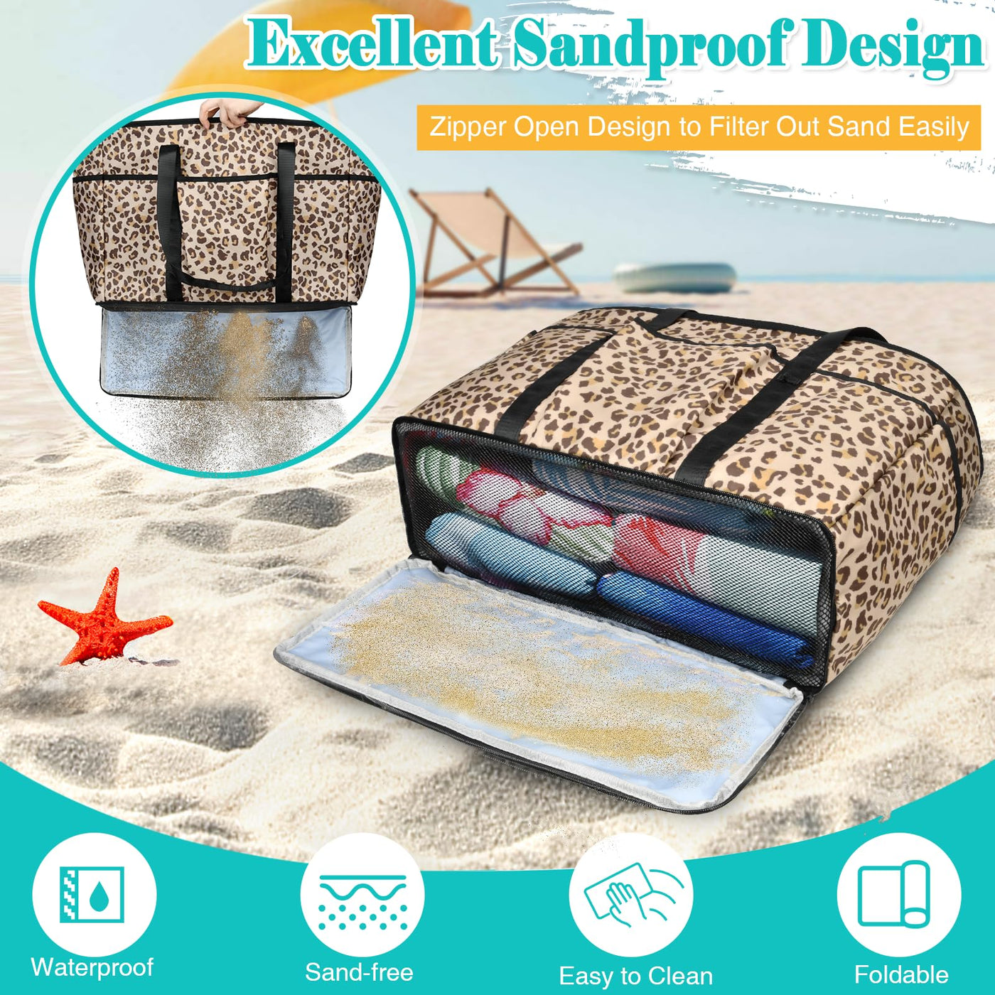 Grand Sac de Plage Léger Sac de Piscine