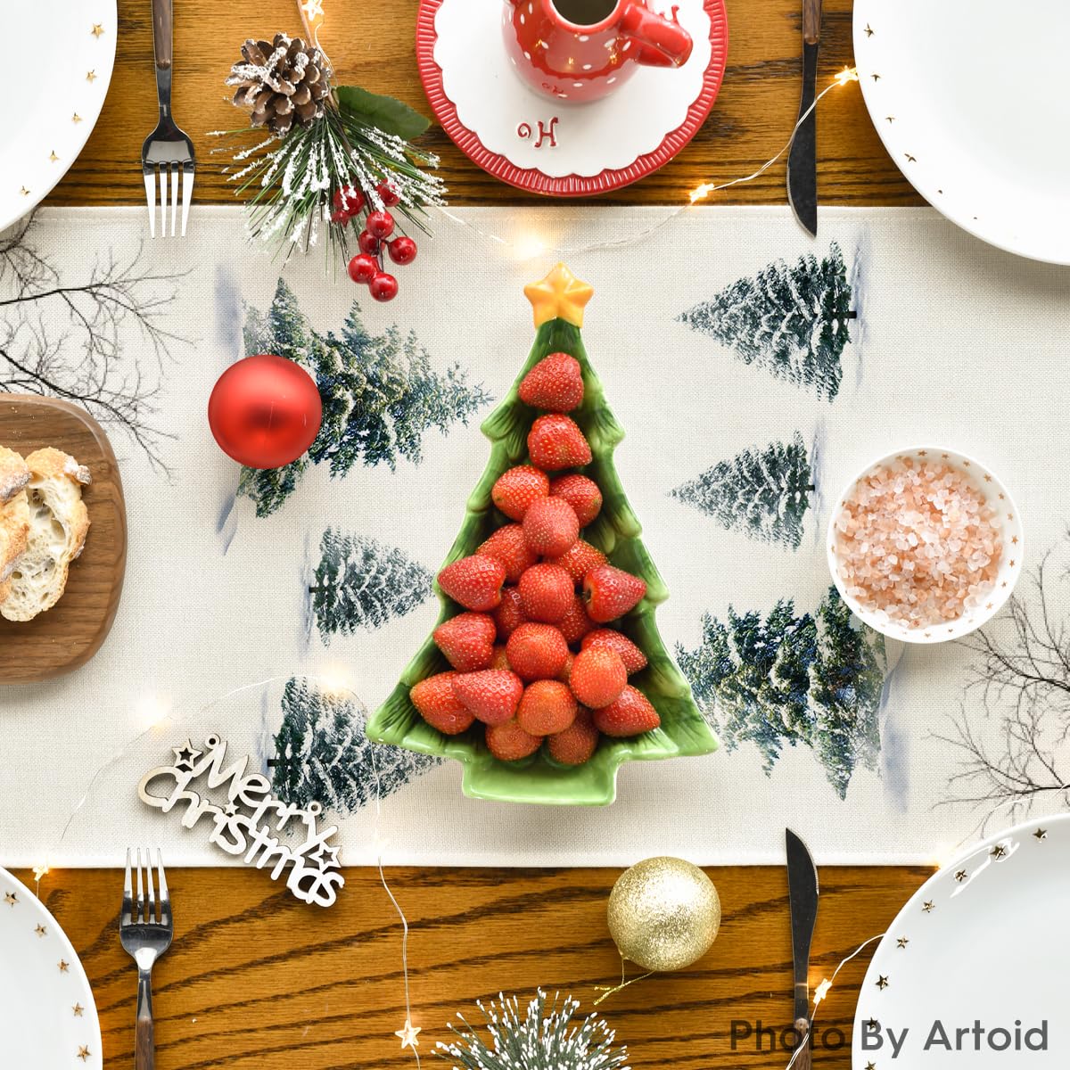 Seasonal Winter Kitchen Table Decoration Indoor Holiday Party Decor