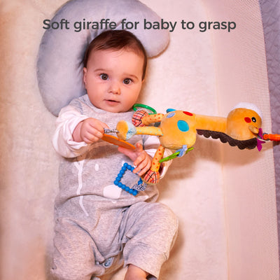 Giraffe Hanging Rattle Toy, Baby Kinderwagen Spielzeug mit Windspiel, Autositz Krippe Plüschtier Aktivität