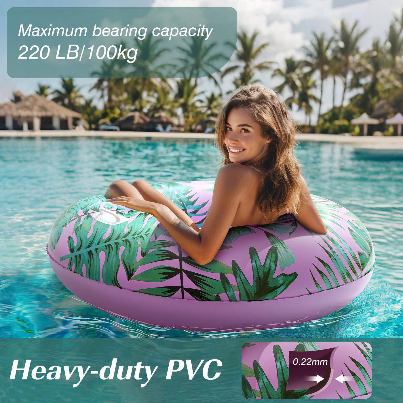 Anneau de piscine pour adultes, avec poignée