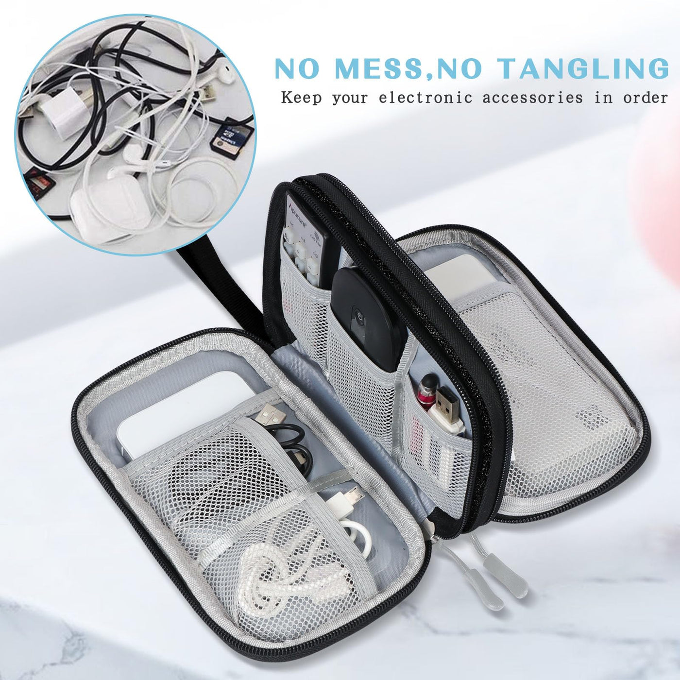 Electronic organizer, travel cable organizer, bag, electronic accessories, carrying bag, portable, waterproof