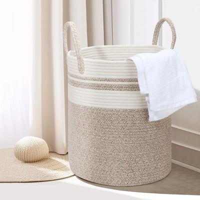 Panier à linge en coton Tissé