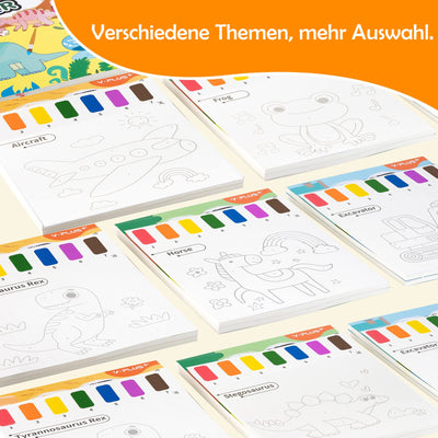 Livre de coloriage avec des aquarelles pour les tout-petits, papier de coloriage aquarelle pour les enfants de tous âges, livre magique