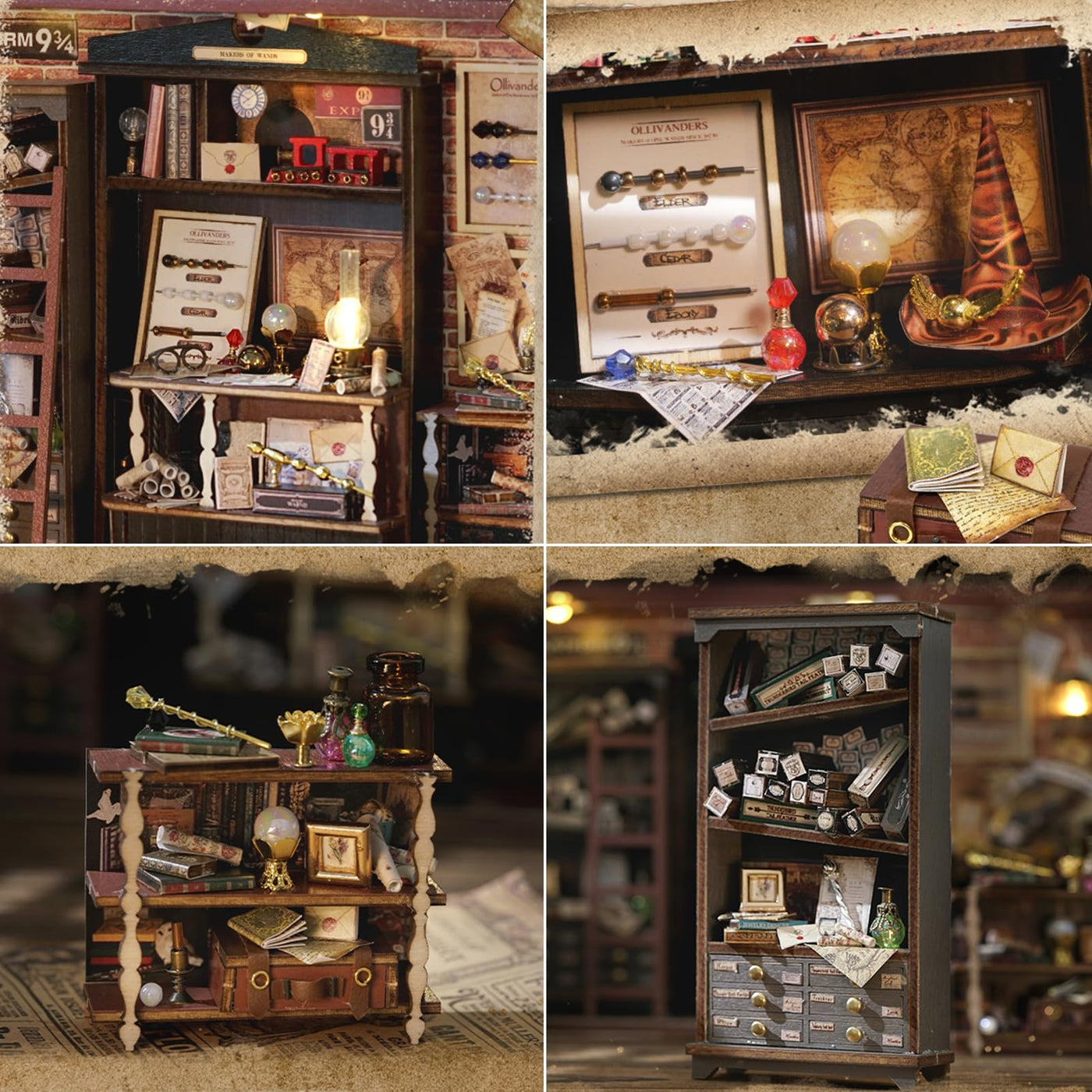 Miniature dollhouse kit with wooden furniture, DIY dollhouse kit with dustproof cover and LED, scale creative for women girls friend