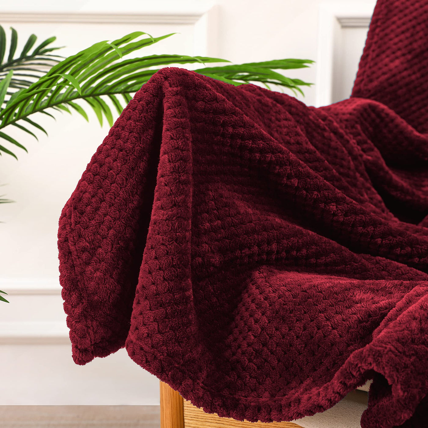 Couverture douillette Couverture en polaire super douce et chaude pour le canapé et le lit avec motif gaufré, couverture douillette et confortable