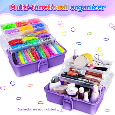 45 Farben Webstuhlbänder Kit mit 3-lagiger Aufbewahrungsbox, DIY Gummibänder Kit