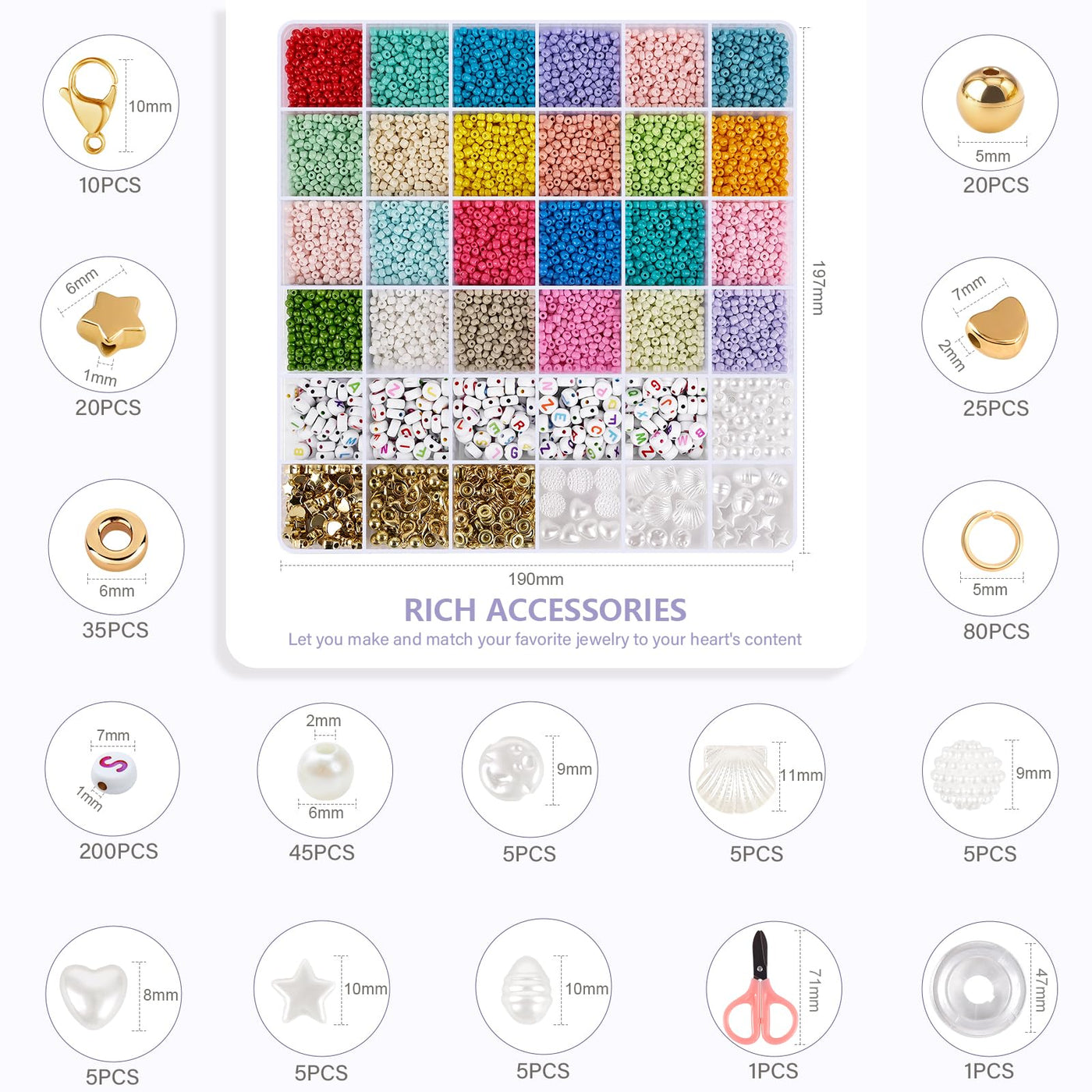 Beads Set Jewelry Beads for Bracelets