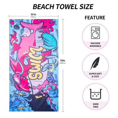 Serviette de plage Large, serviette en microfibre