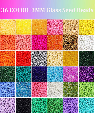 Beads for stringing 16000 pieces bead set, for bracelets Aesthetic glass beads, do it yourself with 22 different bead charms kit for DIY