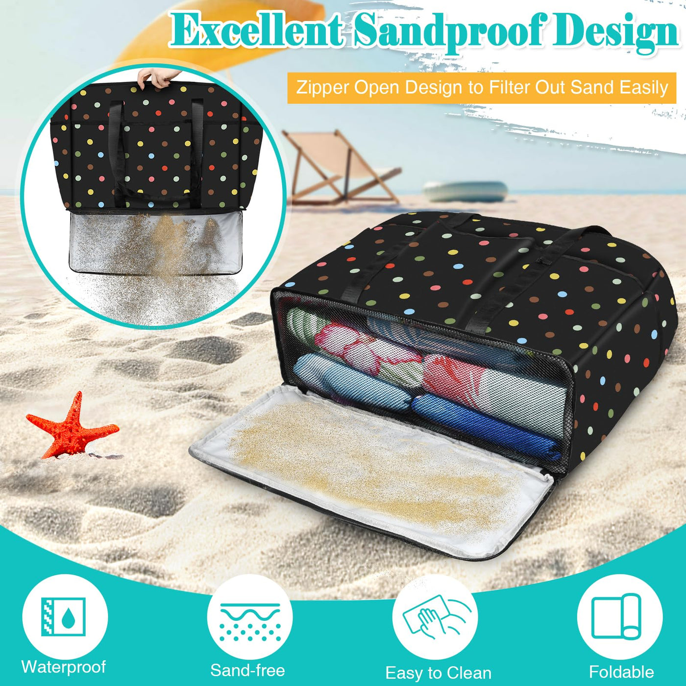 Grand Sac de Plage Léger Sac de Piscine