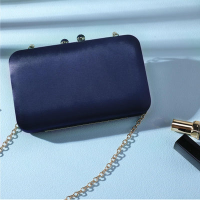 Elegant Clutch Satin Evening Bag Vintage Handbag Retro Silk Smooth Shoulder Bag