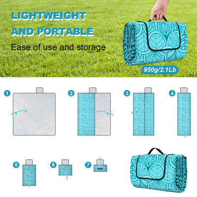 Couverture de pique-nique imperméable, couverture de plage extérieure extra-large