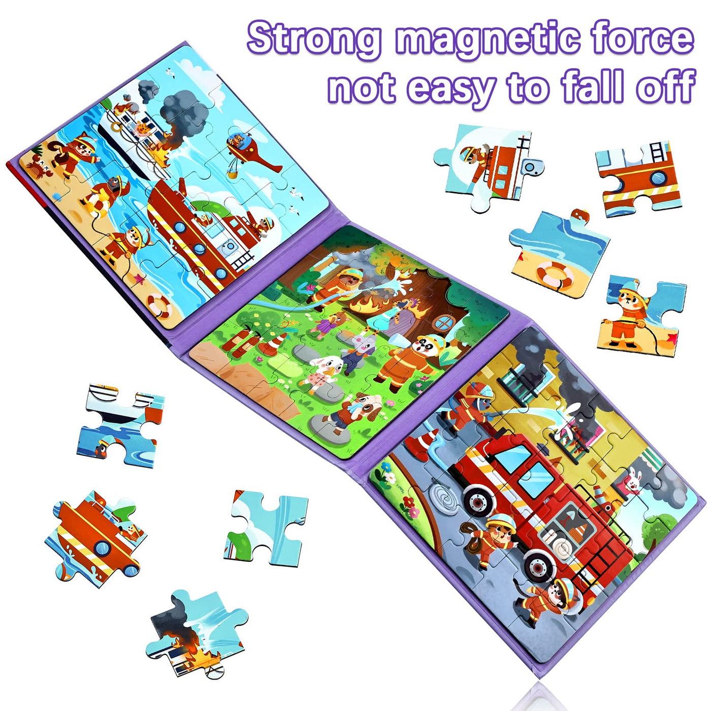 Children's puzzle magnetic puzzle fire department puzzle for children puzzle