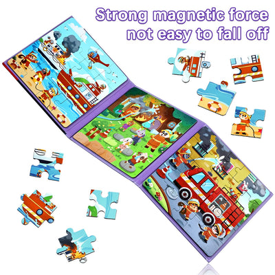 Children's puzzle magnetic puzzle fire department puzzle for children puzzle