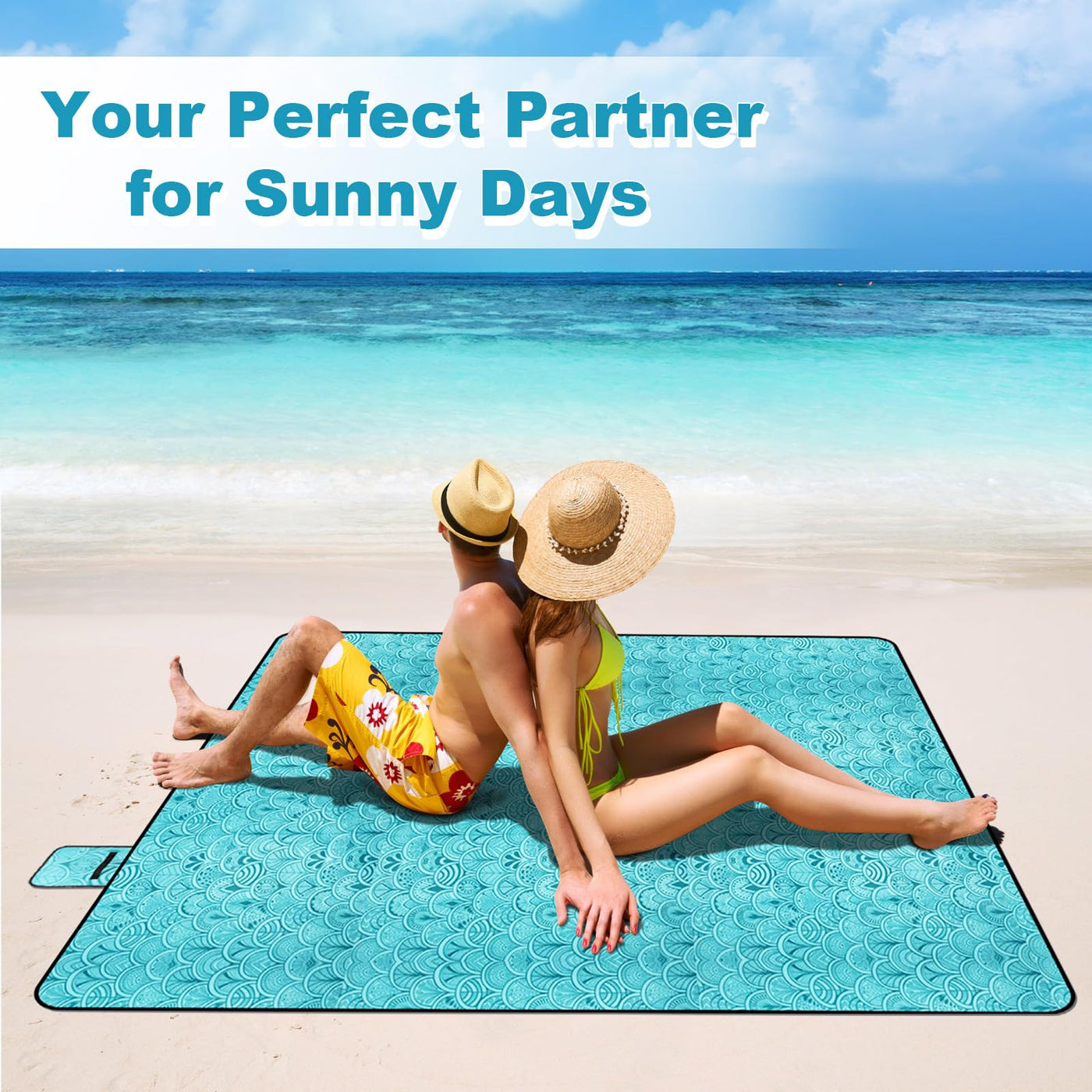 Couverture de pique-nique imperméable, couverture de plage extérieure extra-large