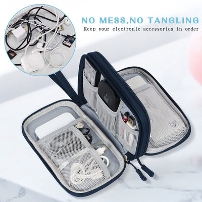 Electronic organizer, travel cable organizer, bag, electronic accessories, carrying bag, portable, waterproof, double-layered, all-in-one storage bag for cables